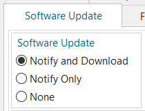 Software update settings